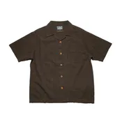 5739 Cotton/Linen Amami-Dorozome Mud-Dyed Shirt - Dark Brown