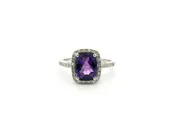 Amethyst Halo Cocktail Ring