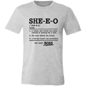 She-E-O Bella + Canvas Unisex Short-Sleeve T-Shirt(Black Font)