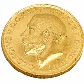 22K Gold 1922-P King George V Gold Sovereign Coin Perth Mint Australia