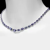 14k 26.00ct Tanzanite 1.10ct Diamond Necklace
