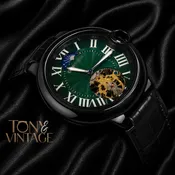Ballon Bleu Tourbillon Automatic Watch in All Black With Green Dial