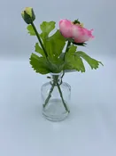 8.5" Ranunculus in Glass Vase