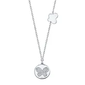 0.08CT 14K W/G DIAMOND PAVE BUTTERFLY DISC NECKLACE