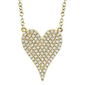 0.21CT DIAMOND PAVE HEART NECKLACE