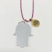 atsuyo et akiko evil eye necklace pink