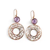 Amethyst Drop Filigree Earring in 18k Gold