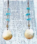 Apatite Gemstone Gold Disc Earrings