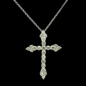 1.00ct. T.W. Diamond Estate Cross Necklace White Gold - J43263