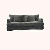Aruba Gray 80" plush sofa-love
