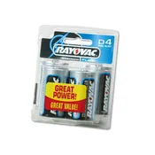 4 Pack D Cell Size Alkaline Batteries From Rayovac©