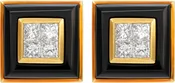 Asprey diamond and onyx cufflinks and 4 piece stud set in 18k yellow gold