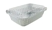 1 1/2 lb. Oblong Take-Out Foil Pan - Deep w/Dome Lid 500/CS
