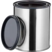 1 Pint Metal Paint Can w/ Lid, Gray Epoxy Phenolic Lined, 4" H