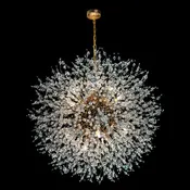Compact Luxe Starburst Gold Crystal Chandelier 24"
