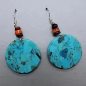 Blue Turquoise Earrings by Lupe Lovato (A)