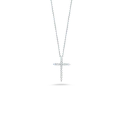 16-18" 18K WHITE GOLD DIAMOND SLIVER CROSS CONTAINING 0.10CTS., TOTAL WEIGHT