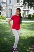 AK02G - Skinny 5-Pocket Knit Pants for Girls , Stretch, Adjustable Waist, Khaki, Navy