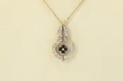 14k Yellow Gold Sapphire And Diamond Convertible Necklace