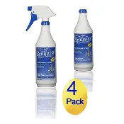 Brillianté Crystal Cleaner For Chandeliers 32oz Bottle + Refill Bottle (4 Pack)