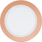 10.25" Rose Gold Rim Plastic Plate (10 counts)
