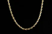 10K YELLOW GOLD HOLLOW ROPE CHAIN NECKLACE 20"