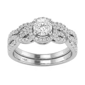 0.96ct 14K White Gold Lab Grown Diamond Ring Size 6.5
