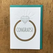Congrats! Ring Wedding Engagement Card — Letterpress PDX