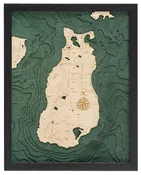 Beaver Island, Michigan 3-D Nautical Wood Chart, Small, 16" x 20"