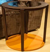 21 Cosmopolitan Round End Table in Umber/Orange