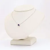 Amethyst Pendant, 0.32ct in 14K White Gold, 18 inch Chain