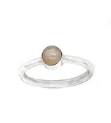 Apricot Blush Sterling Silver Peach Moonstone Ring
