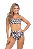 CHEETAH PRINT BANDEAU HIGH WAIST BIKINI SET