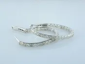 14k inside out diamond hoop earrings