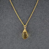 14K Gold Filled Citrine Drop Necklace