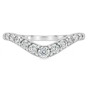 14K White Gold - Curved Diamond Band