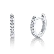 0.04CT 14K White Gold Diamond Mini Huggie Earrings