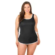 Chlorine Resistant, Polyester One-Piece Plus Size Swimdress