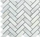 1 x 2 Herringbone Mosaic | Bianco Calacatta
