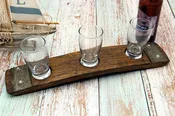 3-Glass Premium Beer Flight – Reclaimed Barrel Stave