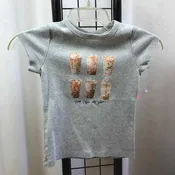 Abercrombie Gray Graphic Child Size 7/8 Girl's Shirt