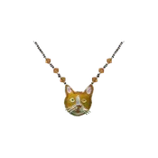 Brown Cat Face sm. neck. — Bamboo Jewelry
