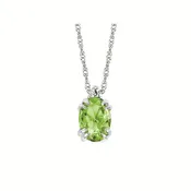 0.02Ctw Diamond & Peridot Birthstone Pendant