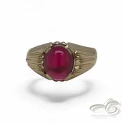 10K Yellow Gold Synthetic Ruby Fashion Ring