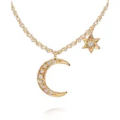 Diamond Moon &amp; Star Necklace