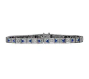 Antique 0.40 Carats Old European Cut Diamond &amp; Sapphire Bracelet