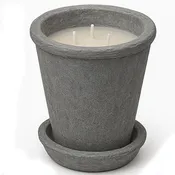 12 Oz Candle - Cement Pot - 3 Wicks - Outdoor - Indoor - Modern Design - Gift
