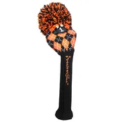 Argyle Pom Pom - Black / Orange