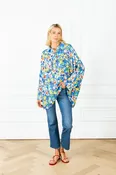 Blue Garden Sketch Boyfriend Shirt