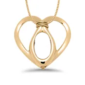 14K Gold 2 Peas Heart Peapod Necklace With Birthstones